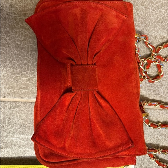 Chic Red Bow suede Women's Shoulder Bag - Picture 12 of 15
